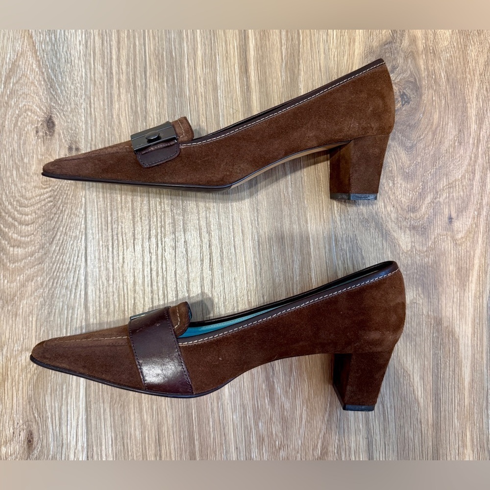 Coach Italian-Made Hailey Suede Loafer Pumps Brown Size 7B - Picture 4 of 7